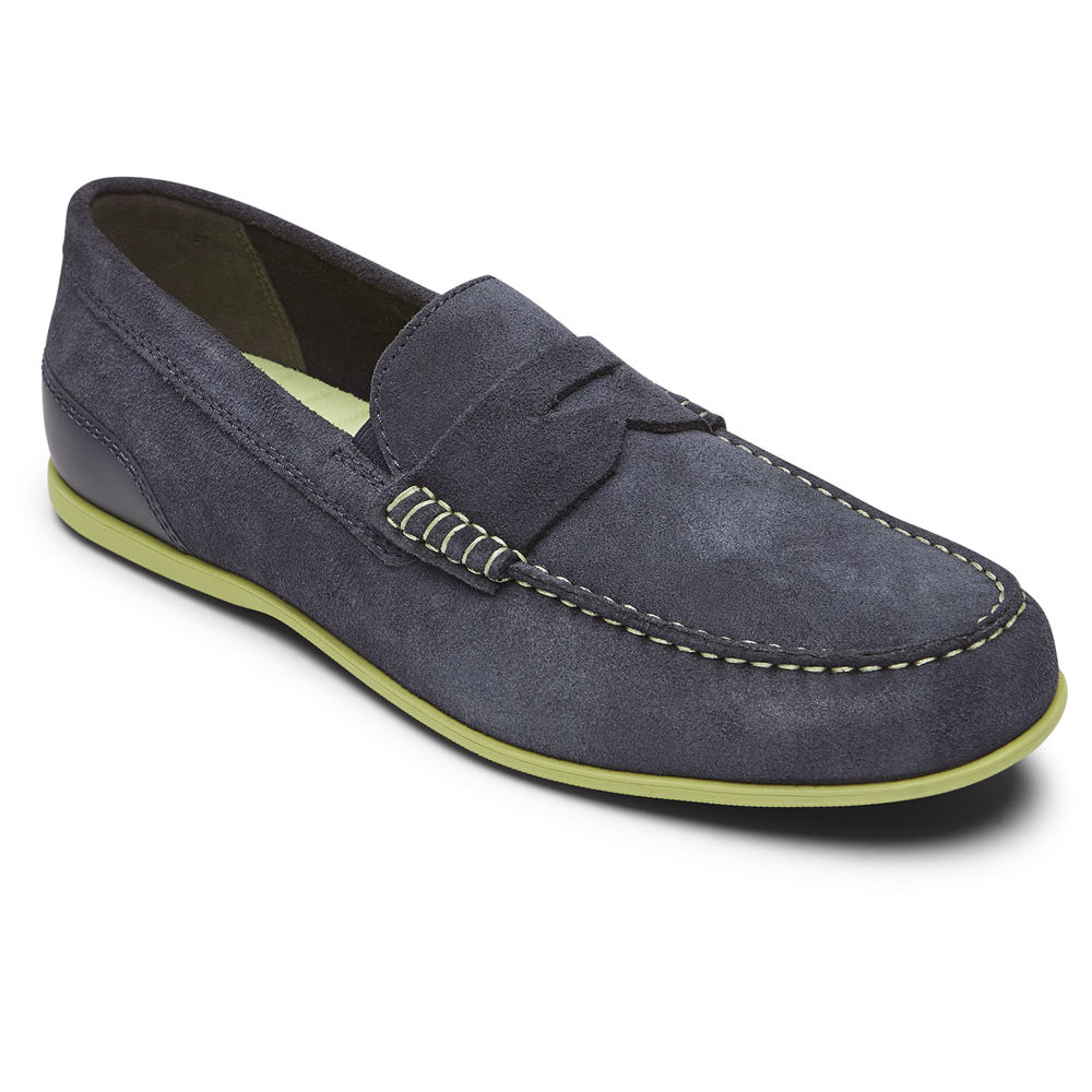 Rockport Mens Malcom Penny - Slip-On Blue - LVA789106